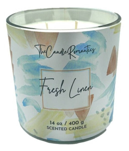 Fresh Linen 400g Glass Candle - The Fragrance Room