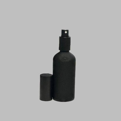 Glass Bottle Matte Black & Atomiser