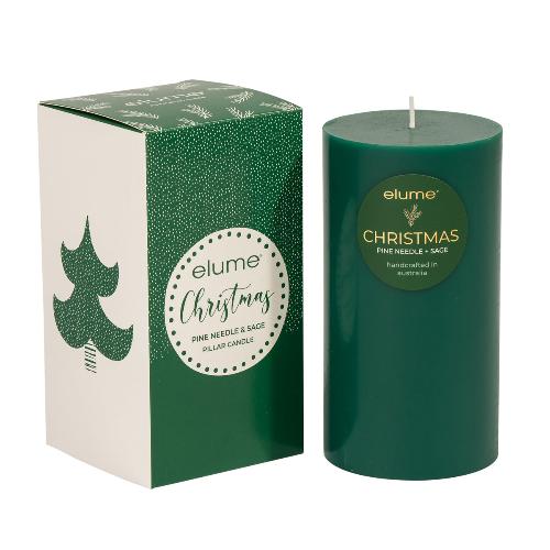 Pine Needle & Sage Pillar Candle - The Fragrance Room